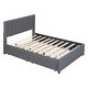 preview thumbnail 17 of 16, Full Size Upholstered Platform Bed with 2 Drawers and 1 Twin Size Trundle, Classic Headboard Design