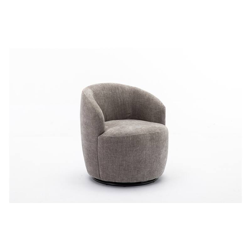 Chenille Fabric Swivel Accent Armchair Barrel Chair