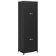 preview thumbnail 2 of 10, vidaXL Garden Storage Cabinet Black 23.2"x15.7"x70.9" Poly Rattan
