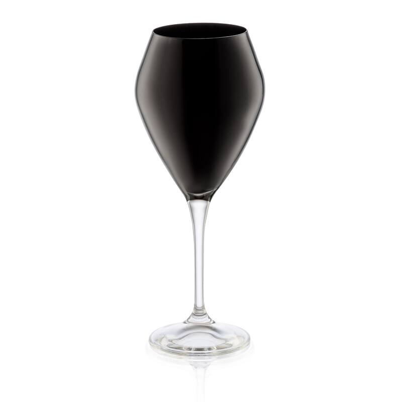 Alice Pazkus Set Of Six Black Water glasses With Clear Stem