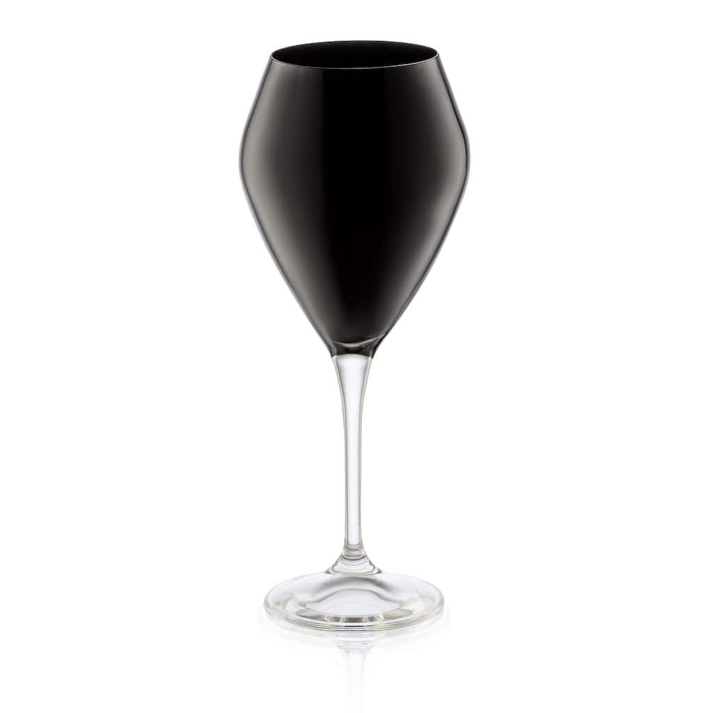 Alice Pazkus Set Of Six Black Water glasses With Clear Stem