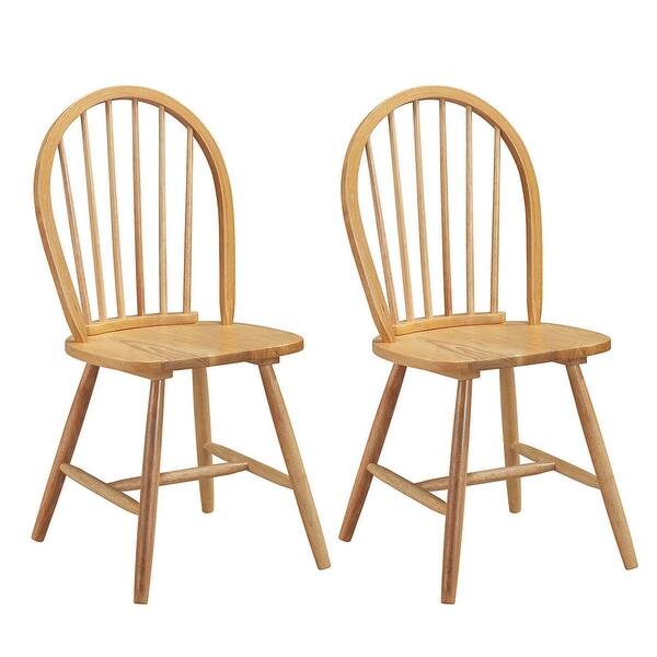 Shop Costway Set Of 2 Vintage Windsor Side Chairs Wood Spindleback