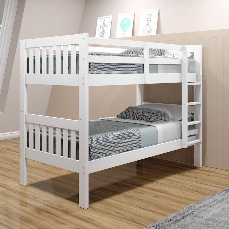 White Twin-over-Twin Mission Bunk Bed - Standalone Bunk