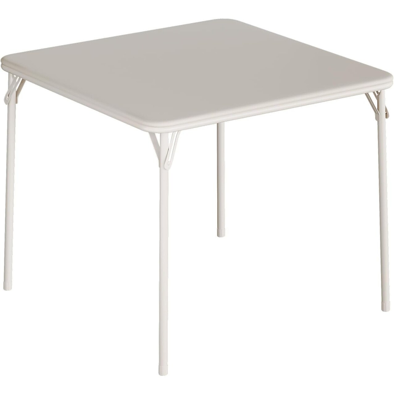 33.6" Square Folding Table with PU Leather Cushion Top, Portable Heavy-Duty Table, Grey