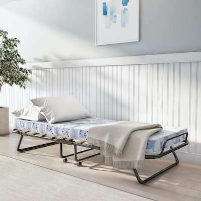 Linon Legatus Easy to Use Folding Bed with Mattress