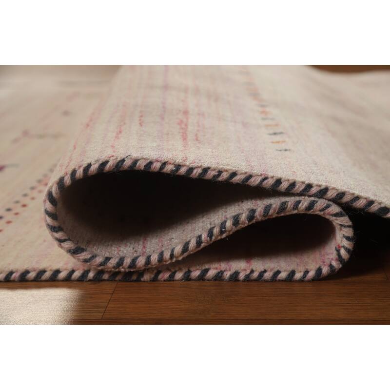 Hand Knotted Oriental 100% Wool Carpet Tribal Animal Pictorial Multi-Colored Gabbeh Area Rug - 5' 10'' X 3' 11''