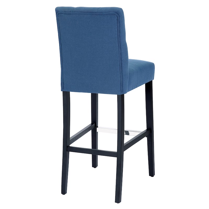 Carter 29" Button Tufted Bar Stool Black Finish