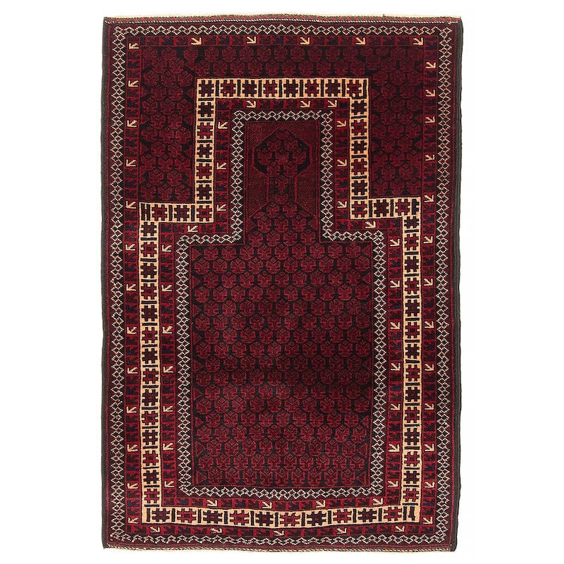 Teimani Burgundy Rug 2'10" x 4'4" - 2'10 x 4'4 - Burgundy - 2'10 x 4'4