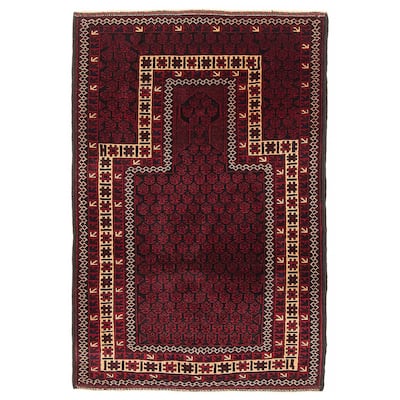 Teimani Burgundy Rug 2'10" x 4'4" - 2'10 x 4'4