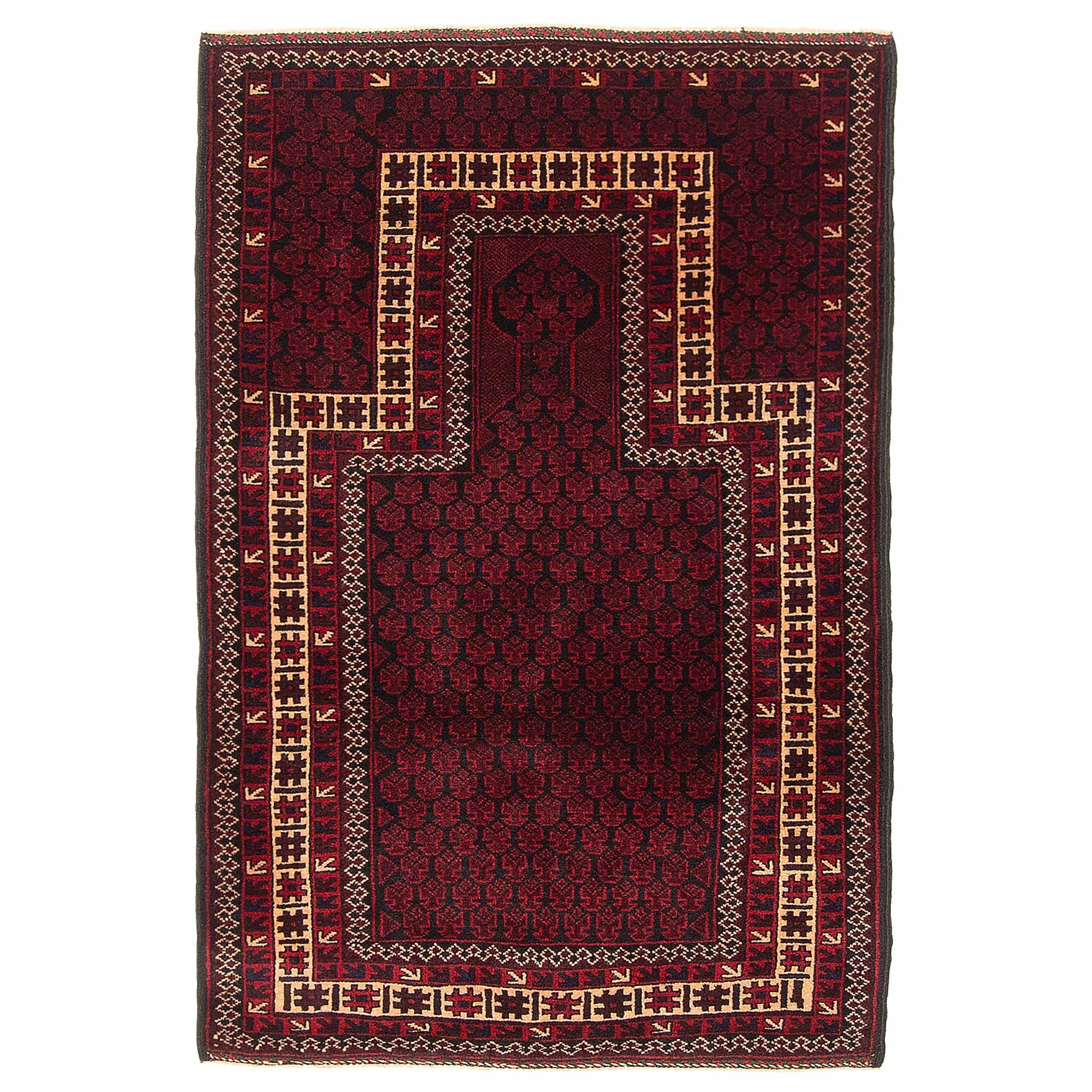 Teimani Burgundy Rug 2'10" x 4'4" - 2'10 x 4'4