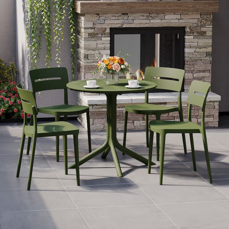 Frond and Form 4-Person Outdoor Round Dining Set
