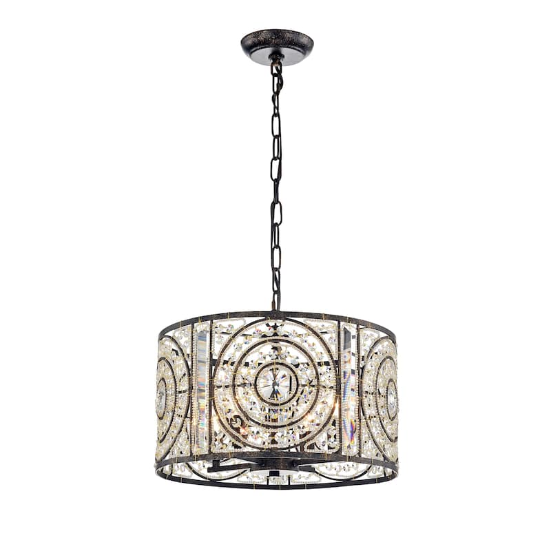 Samel 4-Light Antique Bronze Metal Chandelier