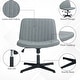 preview thumbnail 4 of 17, Criss Cross Chair with Wheels, Fabric Padded Armless Vanity Chair, Fabric Padded Task Chair with Adjustable Height - N/A
