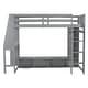 preview thumbnail 10 of 12, Wood Twin Size Gaming Loft Bed with Desk, Multi-storage Shelves, LED and a Hanging Clothes Rack, Gray