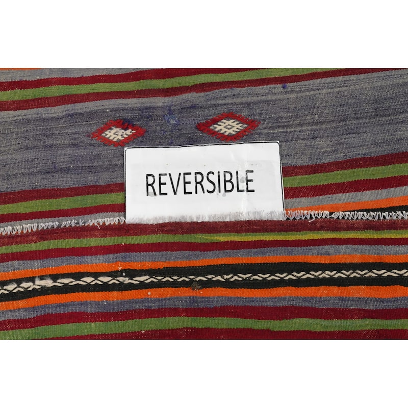 Hand Woven Oriental 100% Wool Carpet Southwestern Tribal Multi-Colored Kilim Area Rug - 7' 5'' X 5' 3''