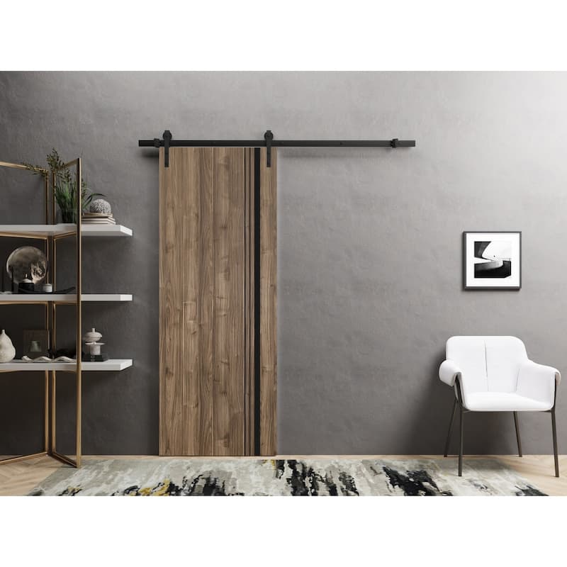 Sturdy Barn Door 36 x 80 Planum 0011 Walnut with 6.6FT
