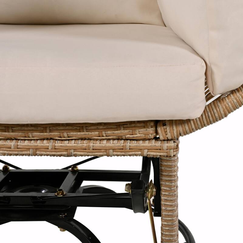 Swivel Rattan Egg Patio Chair with Cushions and Rocking Function