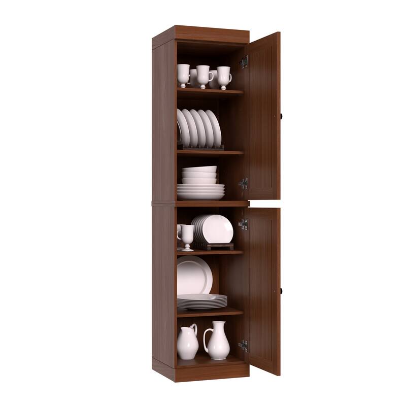 Palace Imports 100% Solid Wood Pantry Cabinet, Adjustable Shelves, 16.5" Wide, 71.5" Tall