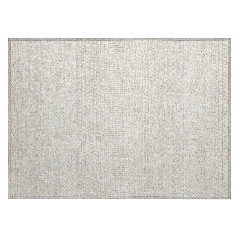 Machine Washable Indoor/ Outdoor Modern Stripes Chantille Rug