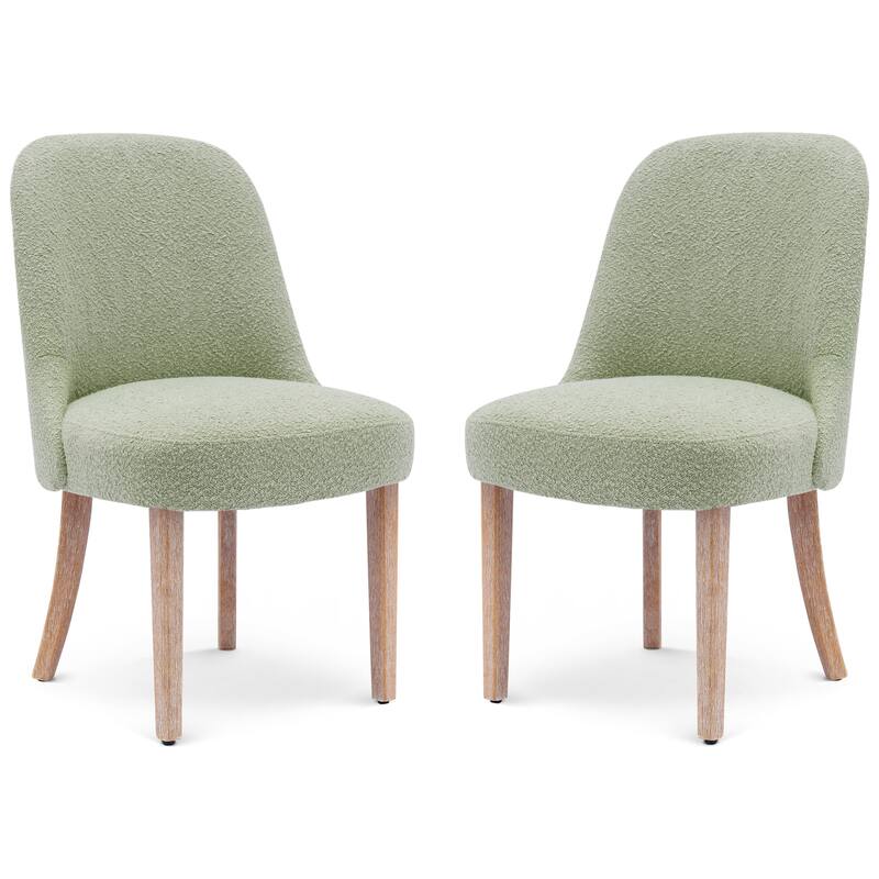 Boucle Polyester Upholstered Side Chair - Water/ Stain Resistant (Set of 2)
