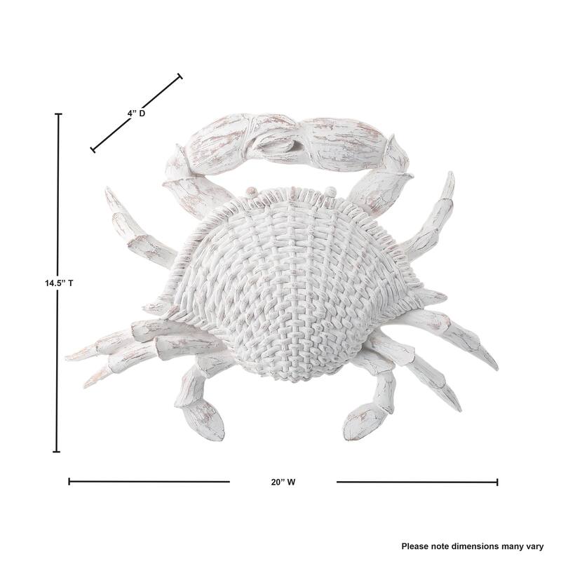 20" Resin 'Wicker' Crab Plaque