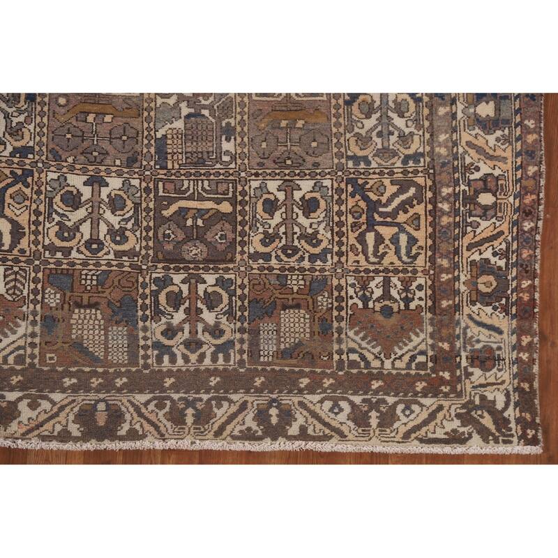 Garden Design Bakhtiari Persian Vintage Rug Hand-knotted Wool Carpet - 5'4" x 9'6"