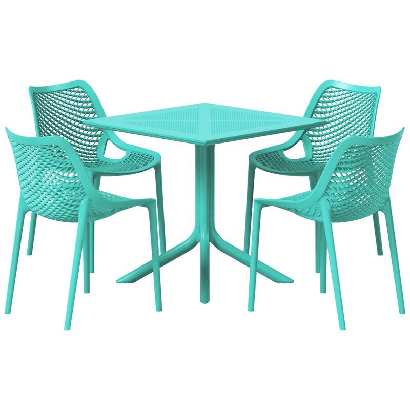 Frond and Form 4-Person Outdoor Square Dining Set