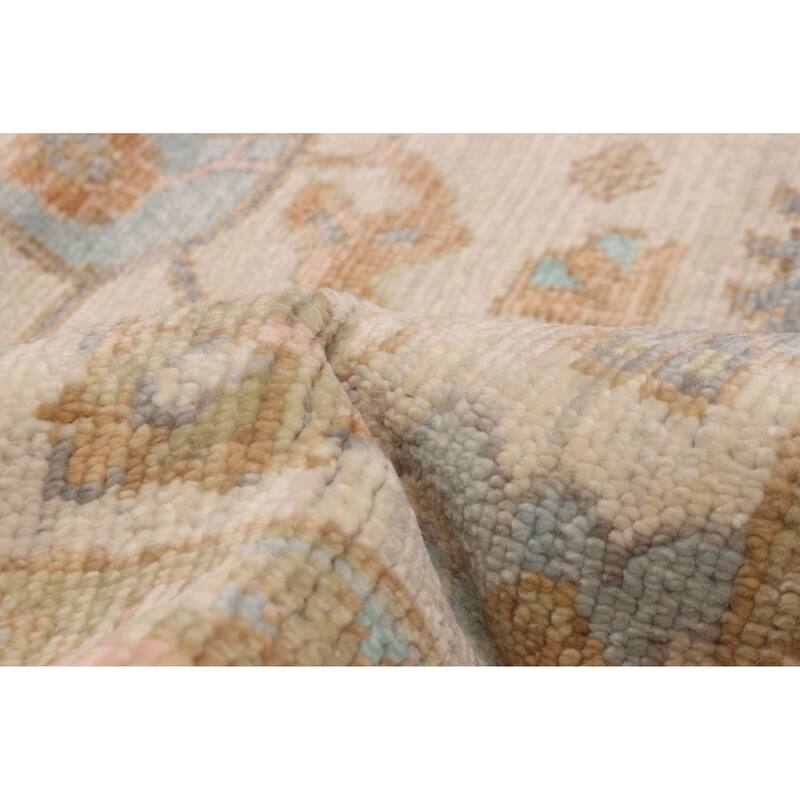 ECARPETGALLERY Hand-knotted Modern Oushak Ivory Wool Rug - 9' 2" x 12' 5"