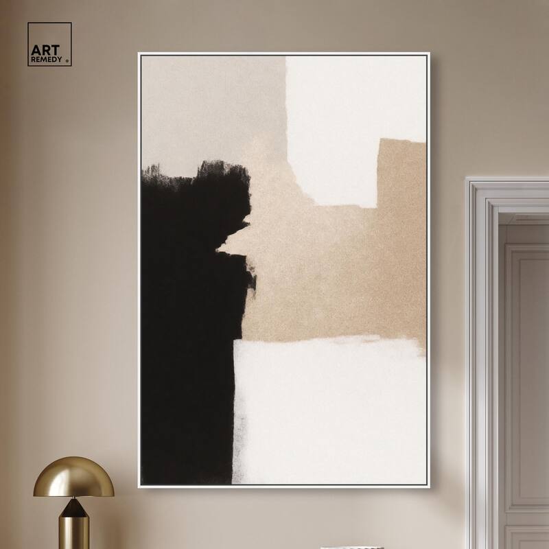 Beige and Black I Canvas by Art Remedy