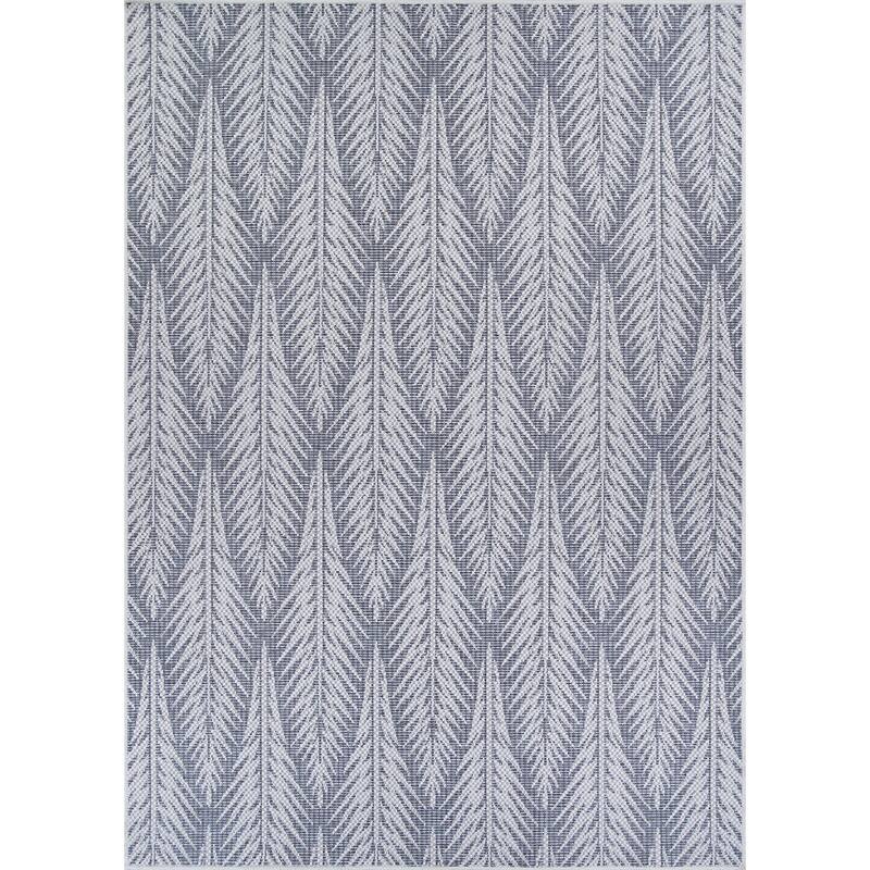 Savona Pines Indoor/ Outdoor Area Rug - 3'9" x 5'5" - Gray/Ivory
