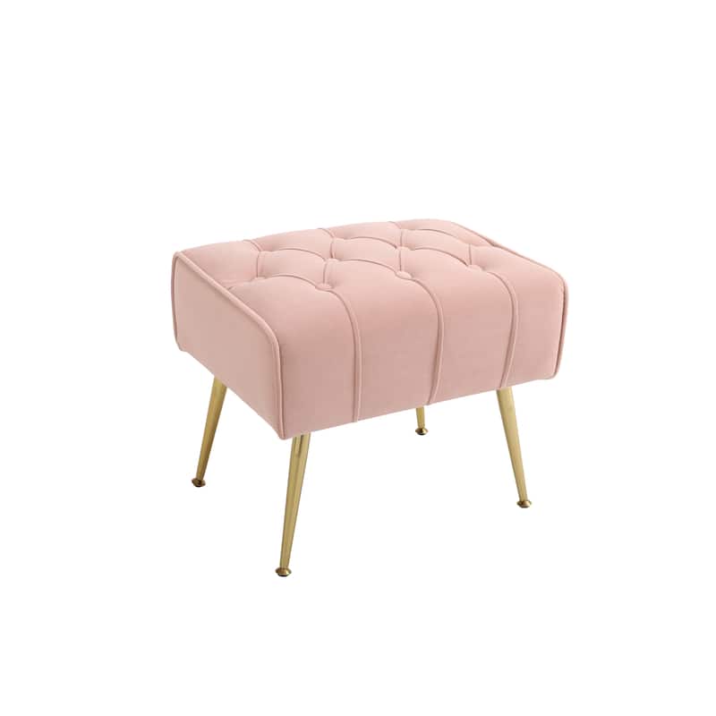 Pink 31.5" Velvet Button Tufted Arm Chair