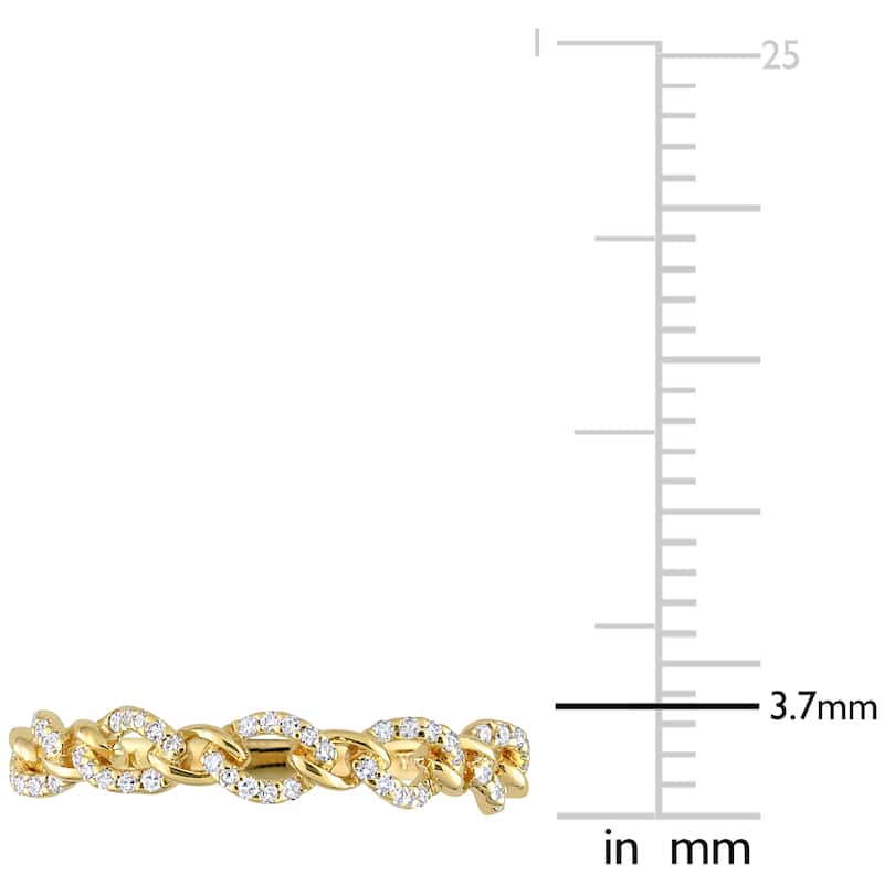 Miadora 1/6ct TDW Diamond Stackable Curb Link Ring in 10k Yellow Gold