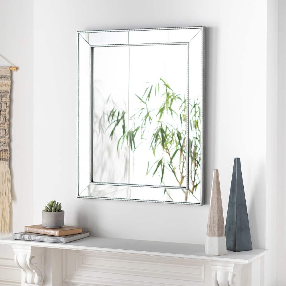 Edrian Skinny Braid Rectangular Wall Mirror - 32"H x 26"W