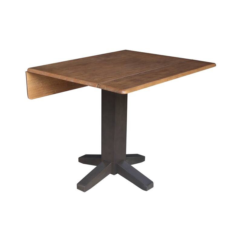 36 in. Solid Wood Square Dual Drop Leaf Dining Table
