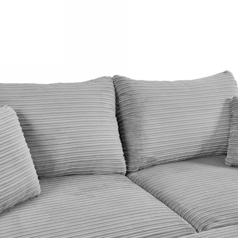 Modern Upholstered Sofa with A Movable Ottoman