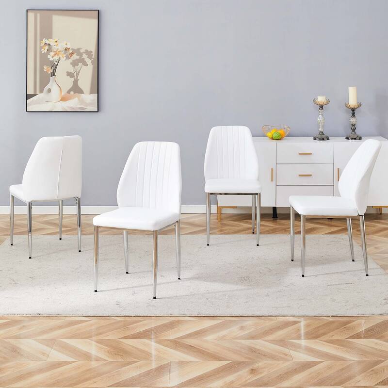 Set of 4 PU Comfort Dining Chairs