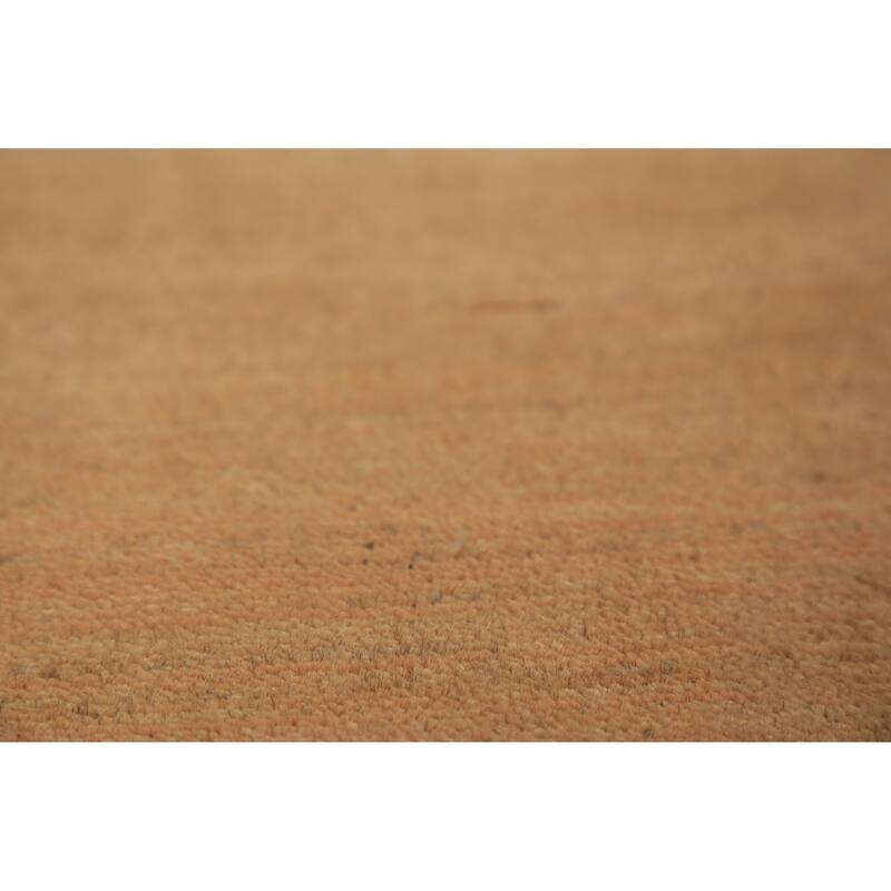 Modern Gabbeh Oriental Area Rug Hand-Knotted Yellow Wool Carpet - 6'6" x 9'10"