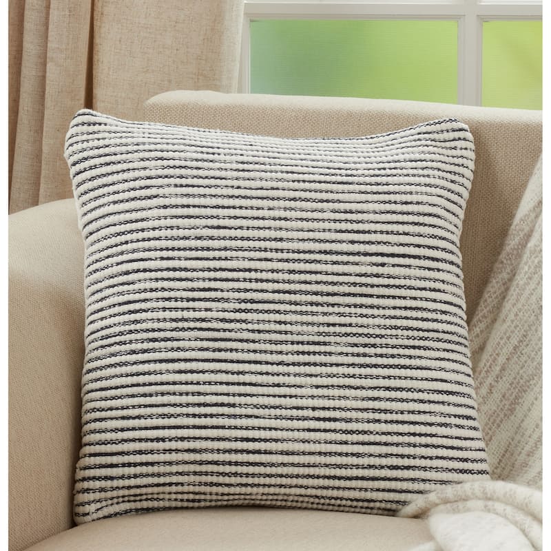 Throw Pillow With Woven Striped Design