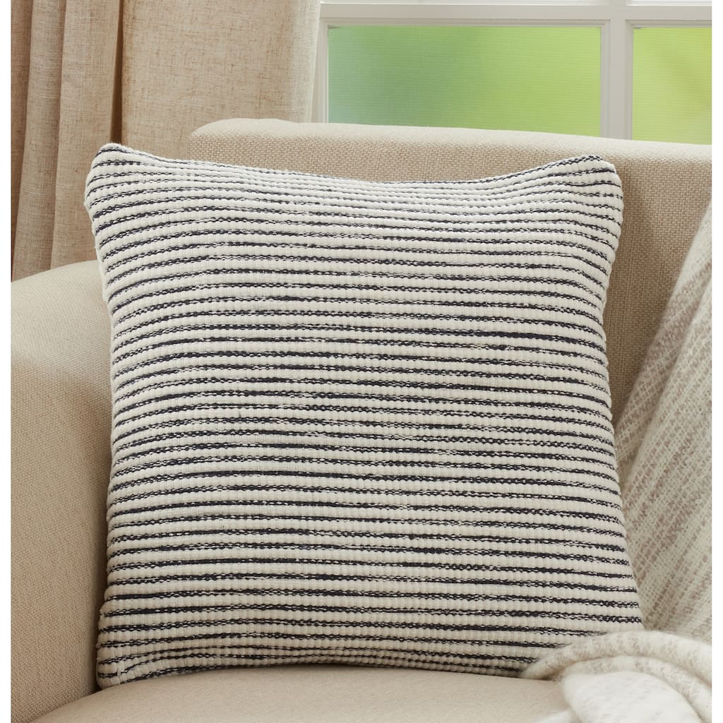 Throw Pillow With Woven Striped Design
