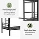 preview thumbnail 9 of 13, Bunk Bed Twin Over Twin Size with Ladder and high Guardrail, Able to Split, Metal Bunk Bed, Storage Space, Noise Free,