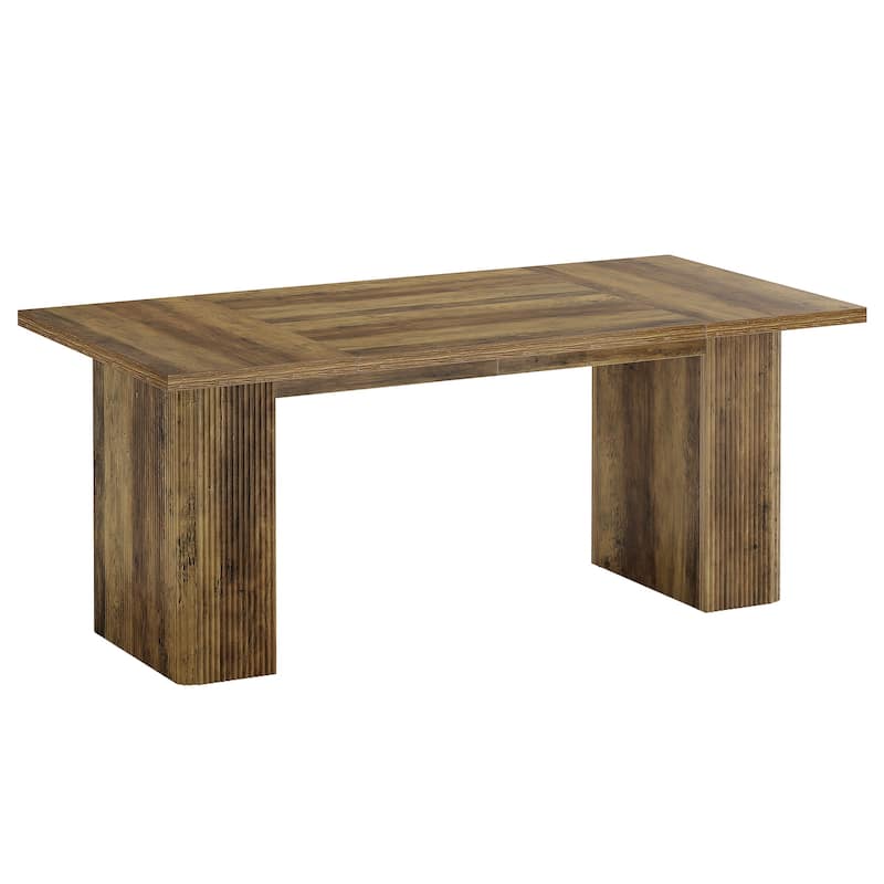 Farmhouse Dining Table for 4-6, 63-Inch Rectangle Kitchen Table