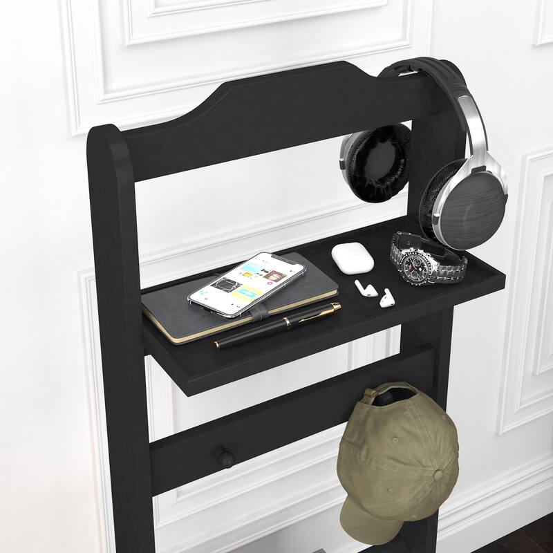 Accent Portable Garment Rack, Clothes Valet Stand with Storage Organizer, for Bedroom, Living room