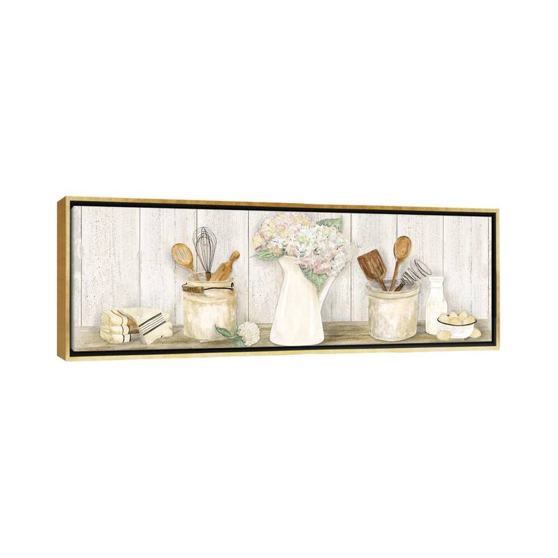 iCanvas "Vintage Kitchen Panel" by Tara Reed Framed Canvas Print - 20x60 - Gold