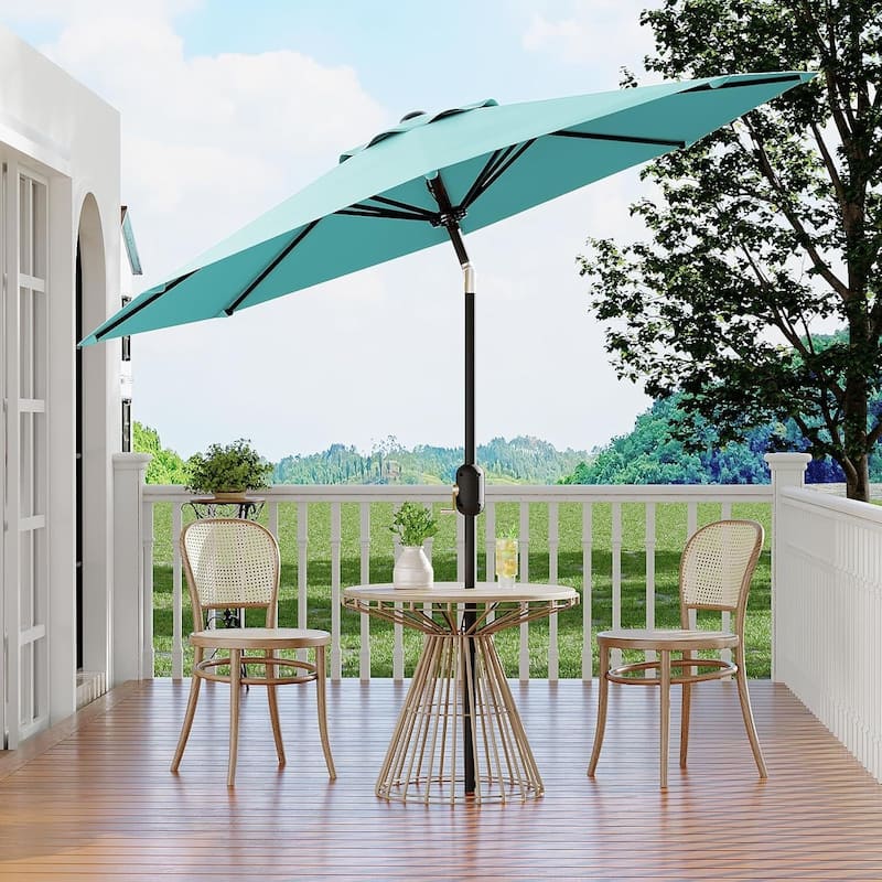 9 FT Outdoor Table Patio Umbrella, Waterproof UV Protection for Garden, Backyard, Poolside - Blue