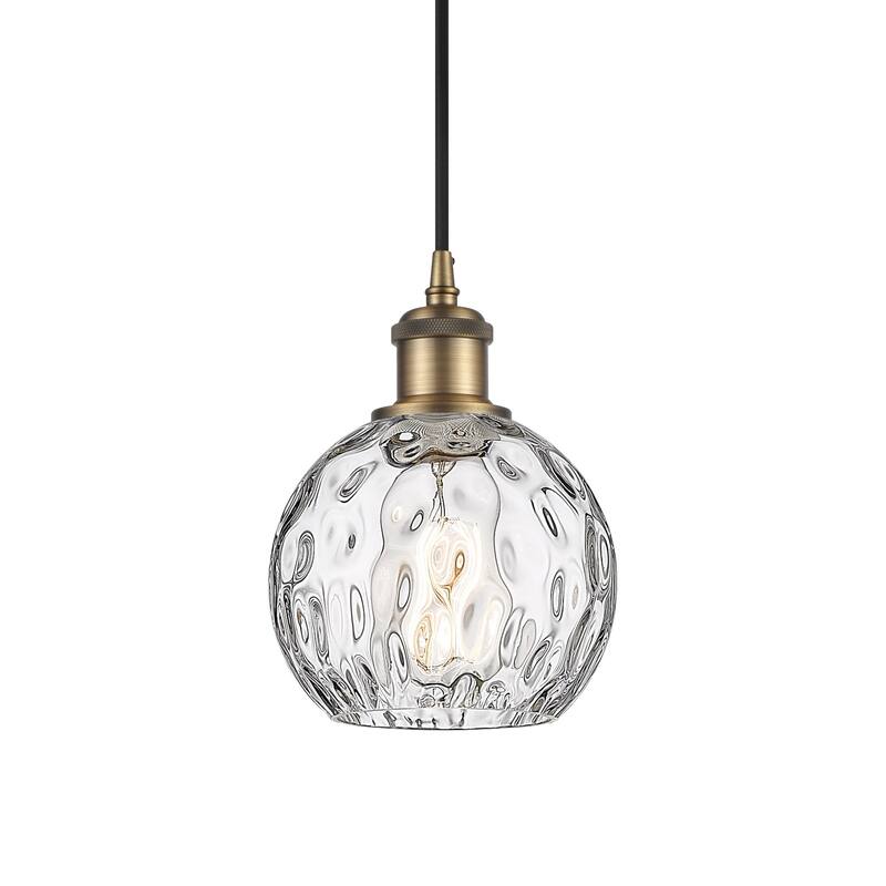 Innovations Lighting 516-1P-8-6 Athens Pendant Athens 6" Wide Mini - Brushed Brass / Clear Water Glass