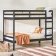 preview thumbnail 4 of 12, Transitional Style Modern Simple Solid Wood Twin Over Twin Bunk Bed,