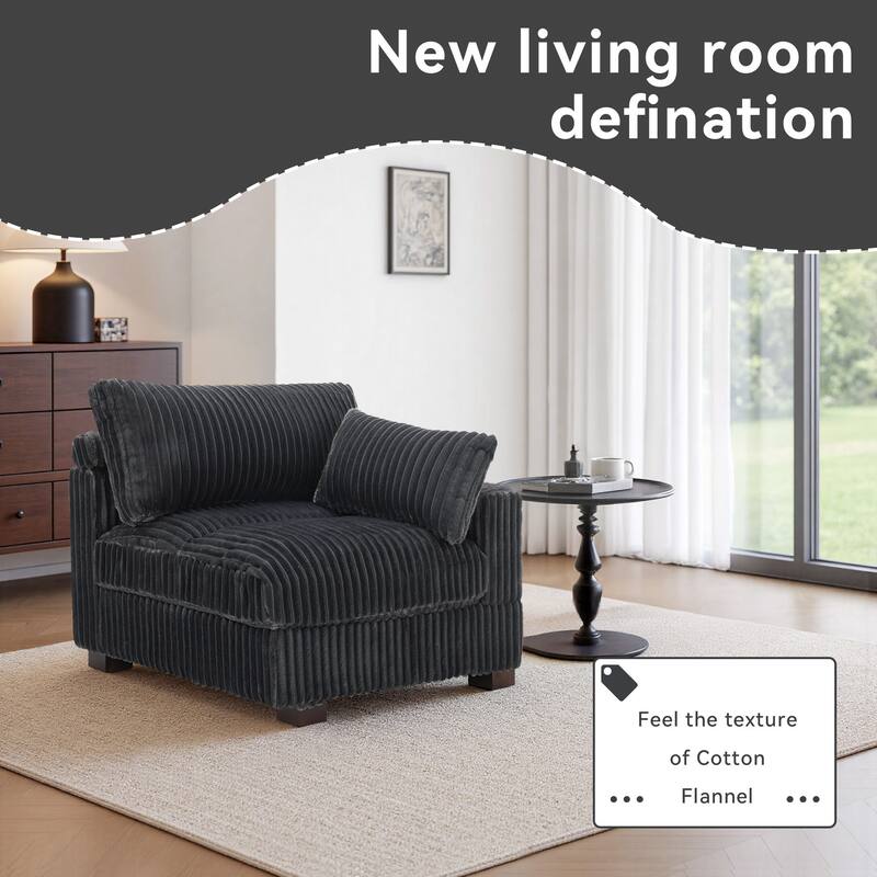 Cotton Flannel corner Sofa Armless Modular Sectional Sofa Seamless Combination