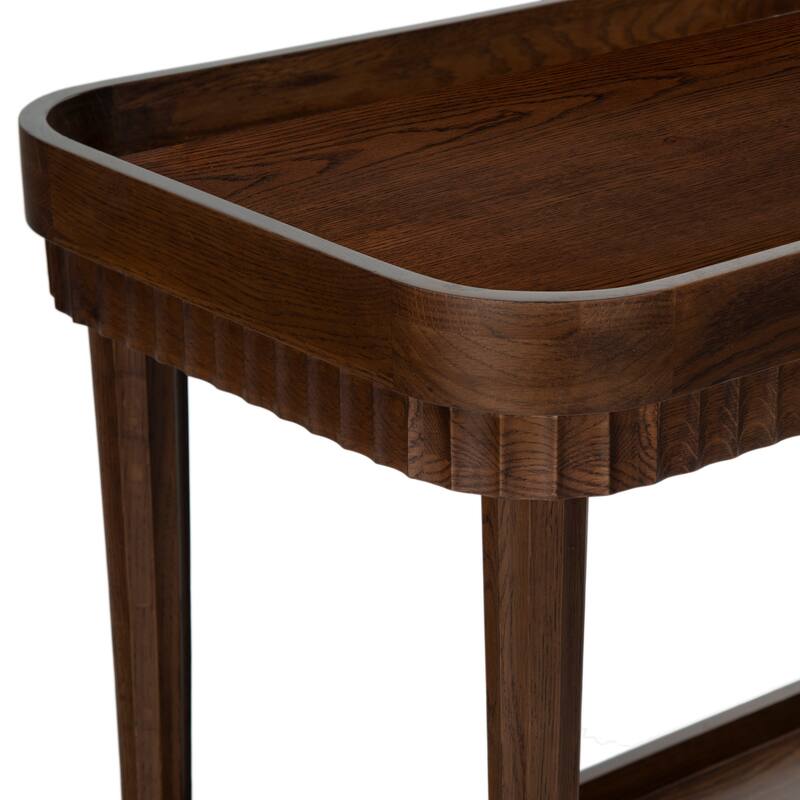 SAFAVIEH Couture Felicia Briana 2-Shelf Wood Bar cart - 38"W x 20"D x 32"H