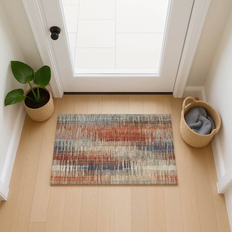 Machine Washable Indoor/ Outdoor Contemporary Aaron Chantille Rug