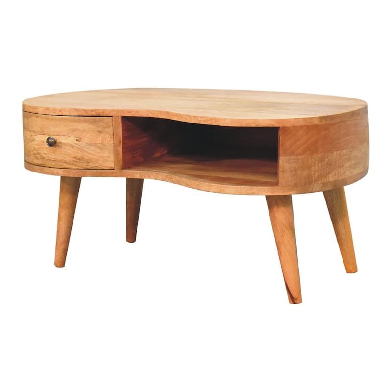 Artisan Furniture Oak-ish Soldi Wood Wave Coffee Table
